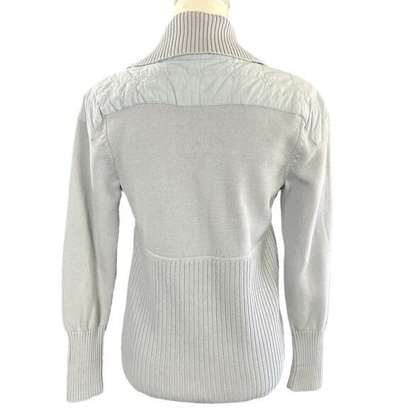 Spanner Sport Knit Jacket Women Size Small Ribbed Gray Asymmetrical Zip Sweater - Picture 3 of 13